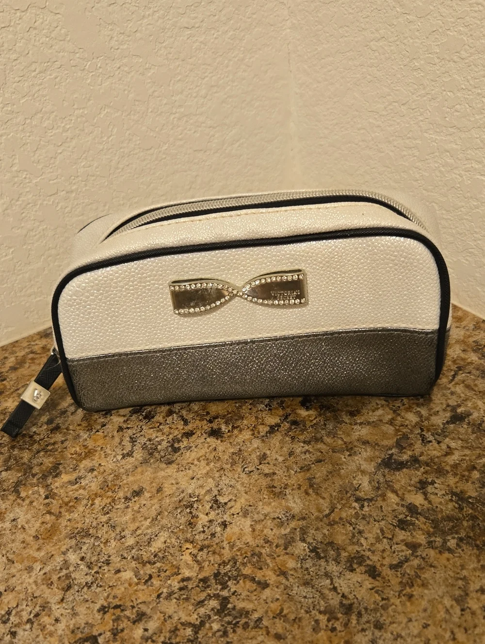 Women's Cosmetic Pouch with Bow Accent